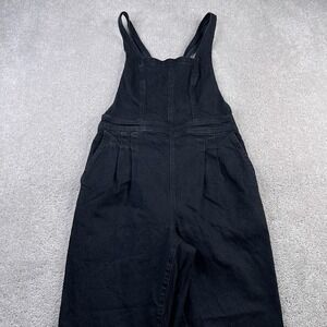 Madewell Overalls Womens 10 Black Tapered Clybourn Wash Criss Cross Straps Denim